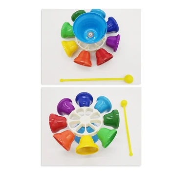 1 Комплект колокольчика для раннего обучения, 8-нотный Красочный детский музыкальный игрушечный ударный инструмент, прочный многоразовый 3