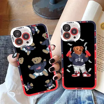 Забавный модный спортивный чехол с медведем для телефона iPhone 11 12 13 Mini Pro Max 14 Pro Max Case shell