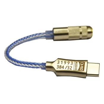 CX31993 Усилитель для наушников USB Type C DAC Синего цвета с Выходом 3,5 мм SNR128DB PCM 32B/384 кГц для Телефонного звонка Android Windows10
