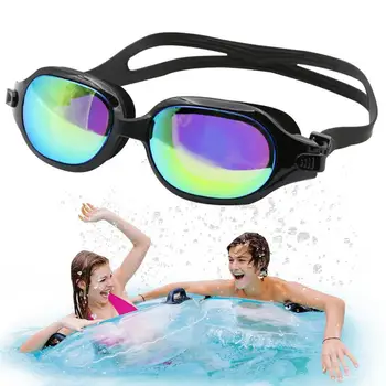Очки для плавания без запотевания, очки для плавания для взрослых и детей, очки для плавания с четким зрением, не протекают, Полная защита, Взрослые Мужчины, Женщины, молодежь 0