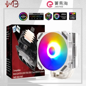 Wovibo CPU Cooler Ventilador 120 мм RGB ARGB Охлаждающий Вентилятор Ventilateur Для Intel LGA 115X 1200 1700 2011 X79 X99 AMD AM4 Радиатор