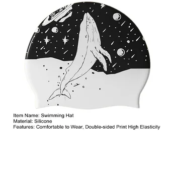 Шапочка для плавания с двусторонним принтом, мужская водонепроницаемая черная силиконовая шапочка для плавания, силиконовая шапочка для бассейна, для плавания 1