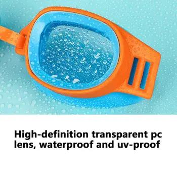 Детские плавательные очки высокой четкости, яркие цветные очки для плавания, Защитные от ультрафиолета, для плавания в бассейне и на пляже. 2