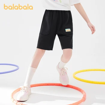 Детские шорты для девочек Balabala 2023, новые летние шорты свободного кроя с цветочным рисунком
