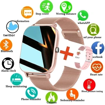 2024 Новые Смарт-Часы Для Женщин Полный Сенсорный Браслет Для Android IOS GPS Фитнес-Трекер Приборы Для Измерения Артериального Давления Смартфон Smartwatch Для Мужчин + Коробка