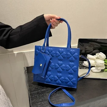Композитная сумка Квадратная сумка с сумкой для монет Сумка из искусственной кожи с плечевым ремнем Большая вместительная сумка Классическая Квадратная сумка 0