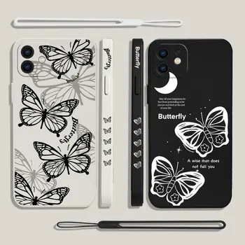 Милый Черно-Белый Чехол-Бабочка Для Телефона Xiaomi Mi 13 12 12T 12S 11 11T Ultra 10 10T 9 9T 9SE Pro Lite 5G Жидкий Силиконовый Чехол
