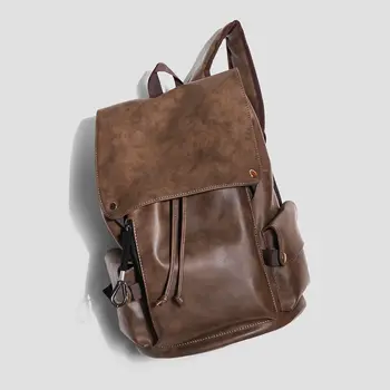 2023 Ретро Рюкзак из воловьей кожи первого слоя, мужские кожаные сумки большой емкости, многофункциональная повседневная модная сумка для компьютера 2