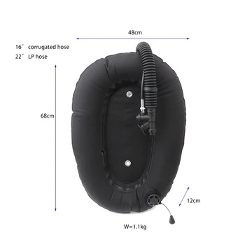 Крыло для подводного плавания весом 30 фунтов Компонент двойного бака со шлангом низкого давления для подводного плавания Задняя панель BCD Tech для фридайвинга 5