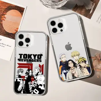 Аниме Чехол для телефона Tokyo Revengers для iPhone 11 12 Mini 13 14 Pro XS Max X8 7 Plus SE XR Прозрачный корпус