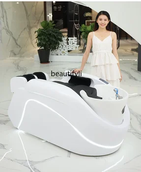 Интеллектуальная электрическая массажная подставка для шампуня, автоматическая керамическая раковина для мытья шампунем и промывки 1