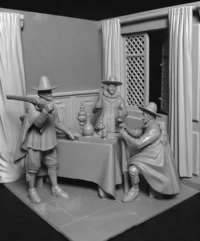 В разобранном виде 1/24 старинный экипаж включает 3 человека со сценой Фигурка из смолы миниатюрные модельные наборы Неокрашенные