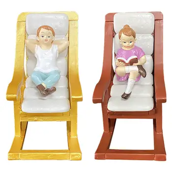 Кукольный домик, кресло-качалка в масштабе 1:12, миниатюрное кресло-качалка для реквизита для фотосессии