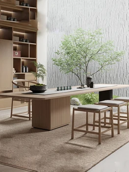 Изготовленный на заказ новый китайский чайный столик и сочетание стула чайный столик кунг-фу Zen Yi B&B club teahouse space office long