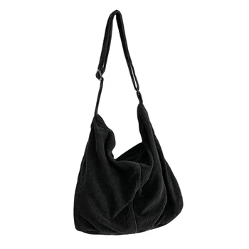 Женская модная вельветовая сумка через плечо, Японская милая девушка-мессенджер, простая сумка через плечо, Женские сумки большой емкости. 5