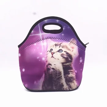 Термоизолированная неопреновая сумка для ланча с принтом для женщин, детские сумки для ланча, изоляционный холодильник, ланч-бокс, сумка для еды