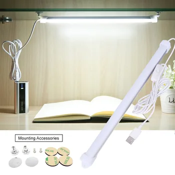 USB светодиодная панель ночного освещения, светодиодная лента 5 В для кухни, Алюминиевая панель лампы для внутреннего освещения под шкафом, кнопочный переключатель