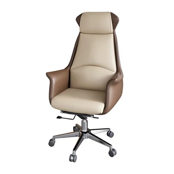 Кожаное Мобильное офисное кресло с эргономичной подушкой, Удобное офисное кресло для спальни, глубокое кресло Silla De Oficina, Современная мебель 5