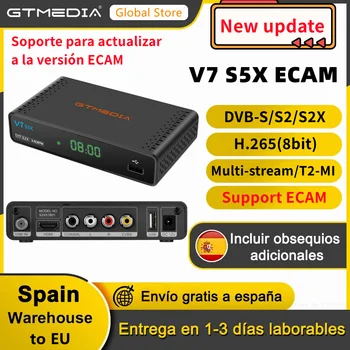 Спутниковый ресивер GTMEDIA V7 S5X ECAM DVB-S/S2/S2X, H.265 (8 бит), AVS +, CCM, ACM, VCM, многопоточный/T2-MI, BISS с автоматической разверткой ECAM TV Box