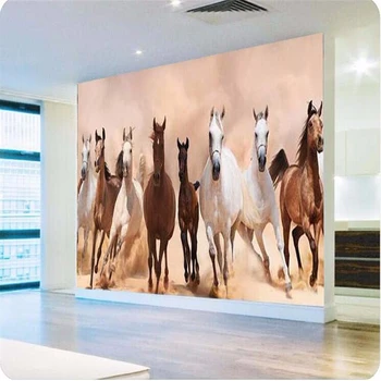 beibehang papel de parede 3d Европейские минималистичные обои с изображением Лошади и Животных, скорость на всех парах, настенные обои для гостиной