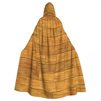 Длинный плащ-накидка с деревянной текстурой, плащ с капюшоном, пальто, осенние толстовки