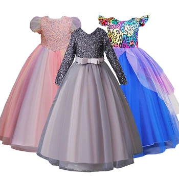 Платье MODX, Винтажное свадебное платье в цветочек, платье Принцессы для новобрачных, Длинное Кружевное платье из тюля с вырезом для Первого Причастия, Детская одежда