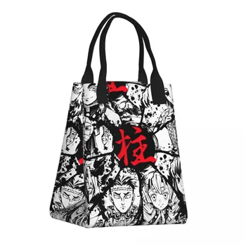 Термоизолированные сумки для ланча Manga Женские Kimetsu No Yaiba, Многоразовая сумка для ланча, уличная многофункциональная коробка для бенто