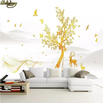 beibehang Пользовательские обои фрески мода простой павлин богатый благоприятный телевизор диван фон стены papel de parede 3D обои