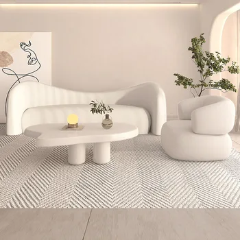 Плюшевые двуспальные диваны для гостиной Европейский шезлонг Романтический диван с подлокотниками Экономичный диван для отдыха Sala De Estar Украшение мебели