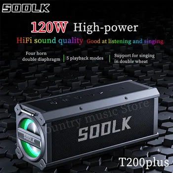 SODLK T200 plus120W Высокомощный Bluetooth Динамик Домашний Кинотеатр Стерео Открытый Беспроводной Сабвуфер Портативный Беспроводной Аудио С Микрофоном