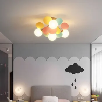 Современные потолочные люстры Macaron с воздушным шаром на светодиодах, романтическая гостиная, столовая, подвесной светильник, домашний декор, подвесные светильники-люстры