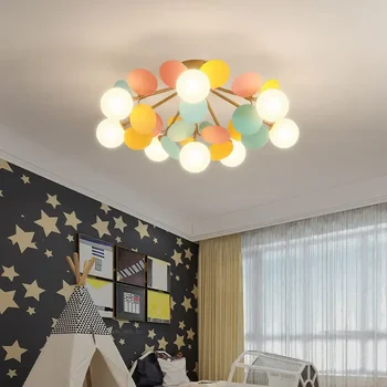Современные потолочные люстры Macaron с воздушным шаром на светодиодах, романтическая гостиная, столовая, подвесной светильник, домашний декор, подвесные светильники-люстры 4