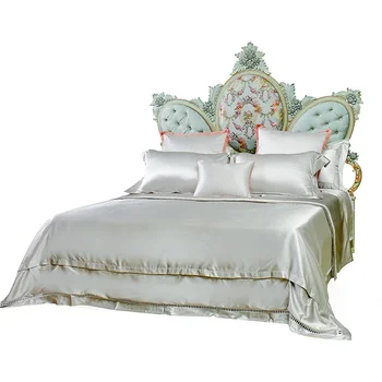Тканевая двуспальная кровать princess в европейском стиле 1,8 м, резная кровать king size из массива дерева в главной спальне