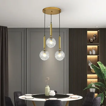 Современный подвесной светильник в скандинавском стиле со стеклянным шаром, современные светодиодные люстры, светильник для дома, столовой, подвесной светильник в помещении, подвесной светильник E27