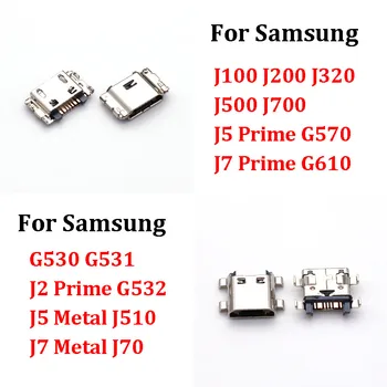 50 шт. Телефон USB Разъем Для Зарядки Samsung J1 J2 J3 J5 J7 Металлический Prime G530 G532 J510 J710 G570 G610 Новый Разъем Для Зарядки
