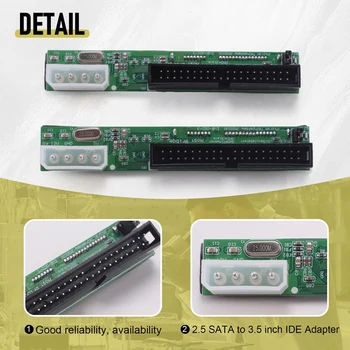2шт 2,5-3,5-дюймовая IDE-карта Sata-IDE адаптер Конвертер Мужской 40-контактный порт для ATA 133 100 HDD CD DVD Serial 1
