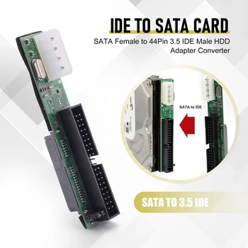 2шт 2,5-3,5-дюймовая IDE-карта Sata-IDE адаптер Конвертер Мужской 40-контактный порт для ATA 133 100 HDD CD DVD Serial 4