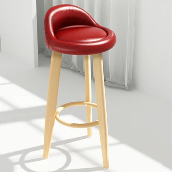 Стильные Скандинавские стулья для лаунж-бара из дерева высокого качества Минималистичный Современный дизайн Дизайн стульев Минималистичная мебель Taburete Alto 4