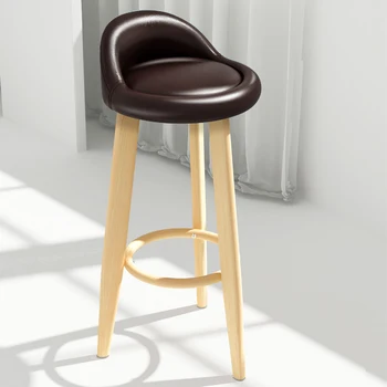 Стильные Скандинавские стулья для лаунж-бара из дерева высокого качества Минималистичный Современный дизайн Дизайн стульев Минималистичная мебель Taburete Alto 5