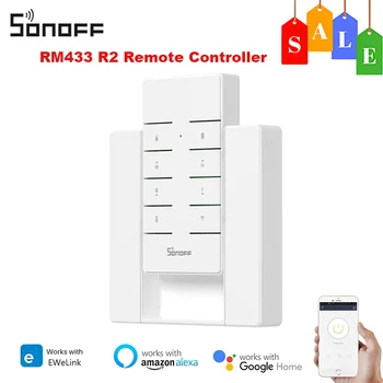 SONOFF RM433 R2 Пульт Дистанционного Управления с 8 Кнопками RF Remote One Key Сопряжение Работает С Переключателями Sonoff Smart Home с частотой 433 МГц Через eWeLink