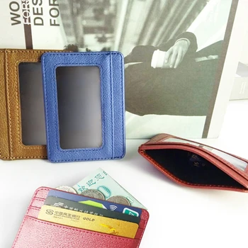 PU кожаный бумажник кредитных ID держатель карты кошелек деньги чехол для мужчин женщин карман чехла ПВХ рамка зеркала карта рукав автобус карты мешок