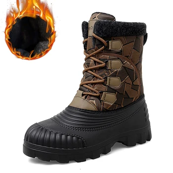 Новые мужские ботинки Зимние утолщенные уличные римские теплые зимние ботинки Военные ботинки Мужские кроссовки с высоким берцем хорошего качества Мужские 2023