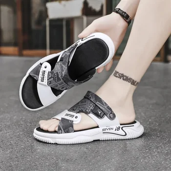 Летние модные римские сандалии, нескользящая универсальная повседневная пляжная обувь, удобные и дышащие уличные сандалии для двоих 3