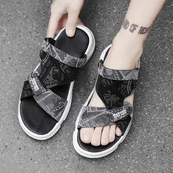 Летние модные римские сандалии, нескользящая универсальная повседневная пляжная обувь, удобные и дышащие уличные сандалии для двоих 4