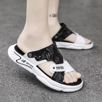 Летние модные римские сандалии, нескользящая универсальная повседневная пляжная обувь, удобные и дышащие уличные сандалии для двоих 5