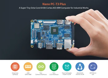 Основная плата NanoPC-T3 Plus LTS, промышленный карточный компьютер Samsung S5P6818, 2G 32bit DDR3RAM, восьмиядерный процессор Cortex-A53, 400 МГц 1,4 ГГц 0