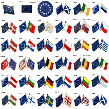 Значок флага Европейского Союза булавка для лацкана флага 10шт Значков-брошей