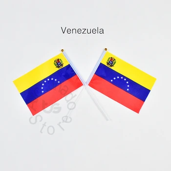 Венесуэла 14 * 21 см 10 штук флагов, баннер, размахивающий флагом, национальный флаг для встречи, парада, вечеринки.Подвешивание, украшение 0
