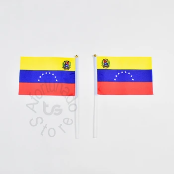 Венесуэла 14 * 21 см 10 штук флагов, баннер, размахивающий флагом, национальный флаг для встречи, парада, вечеринки.Подвешивание, украшение 2
