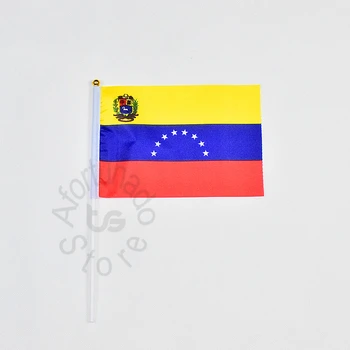 Венесуэла 14 * 21 см 10 штук флагов, баннер, размахивающий флагом, национальный флаг для встречи, парада, вечеринки.Подвешивание, украшение 3